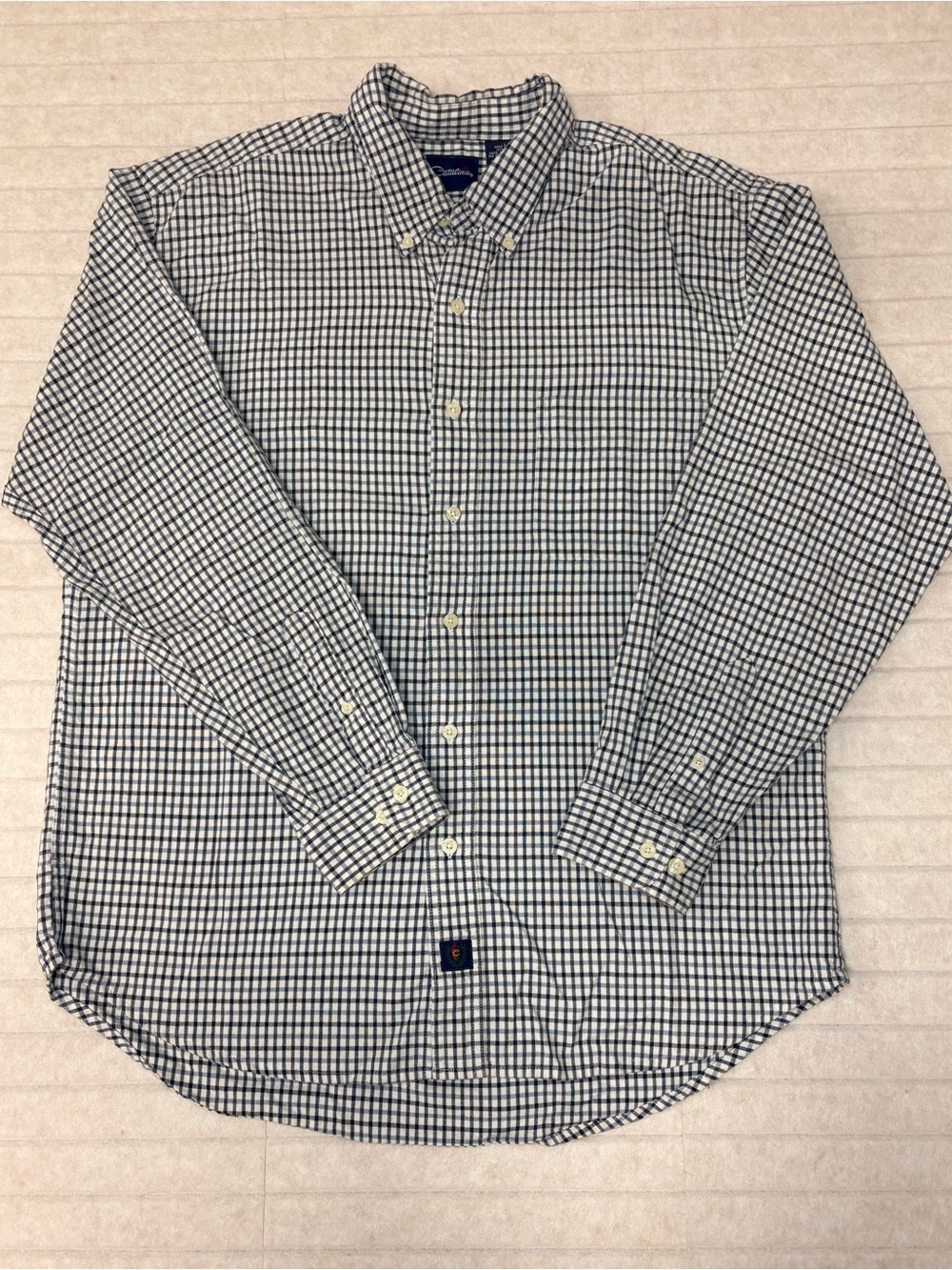 Catalina Men's Button-Down Check Shirt - Navy & White